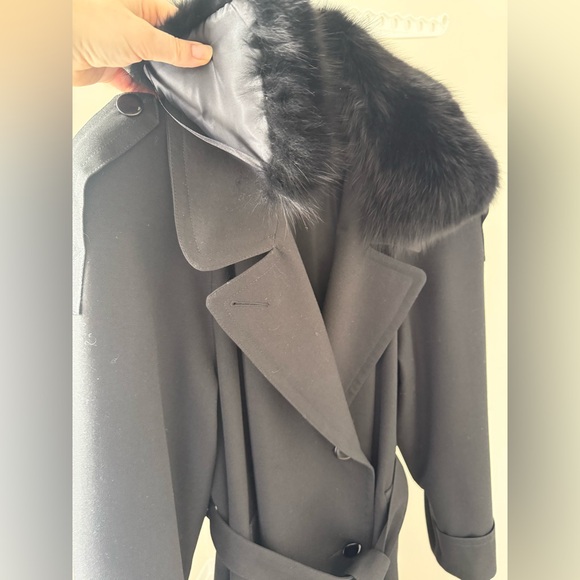 Vintage wool&fur trench coat - Picture 6 of 10